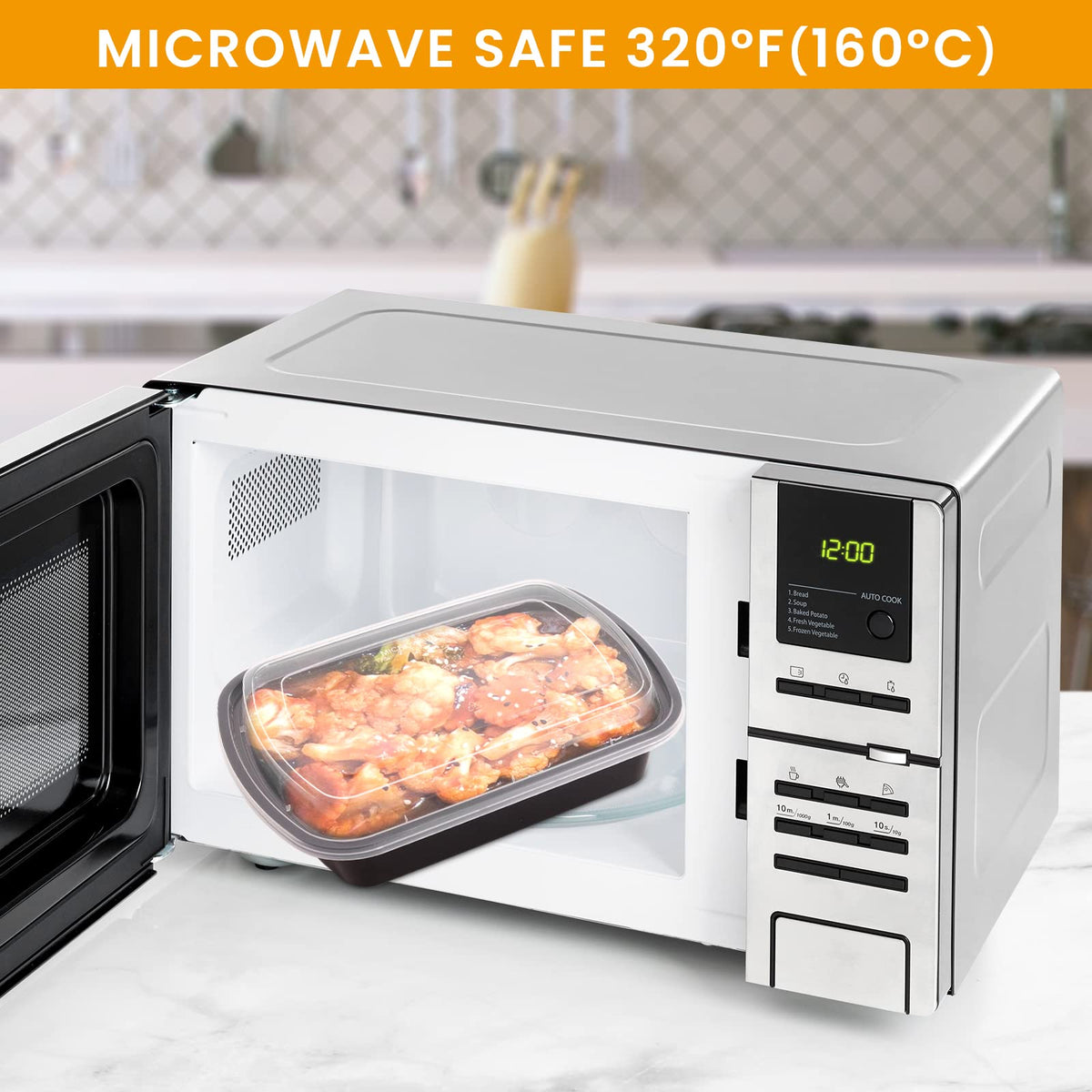 Kitch’nMore stackable design saves cabinet space and simplifies storage.