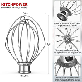 KITCHPOWER K45WW compatibility with K45 and KSM series tilt-head mixers.