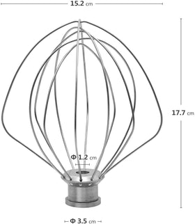 KITCHPOWER KN256WW stainless-steel whisk head close-up shows rustproof quality for long-lasting use