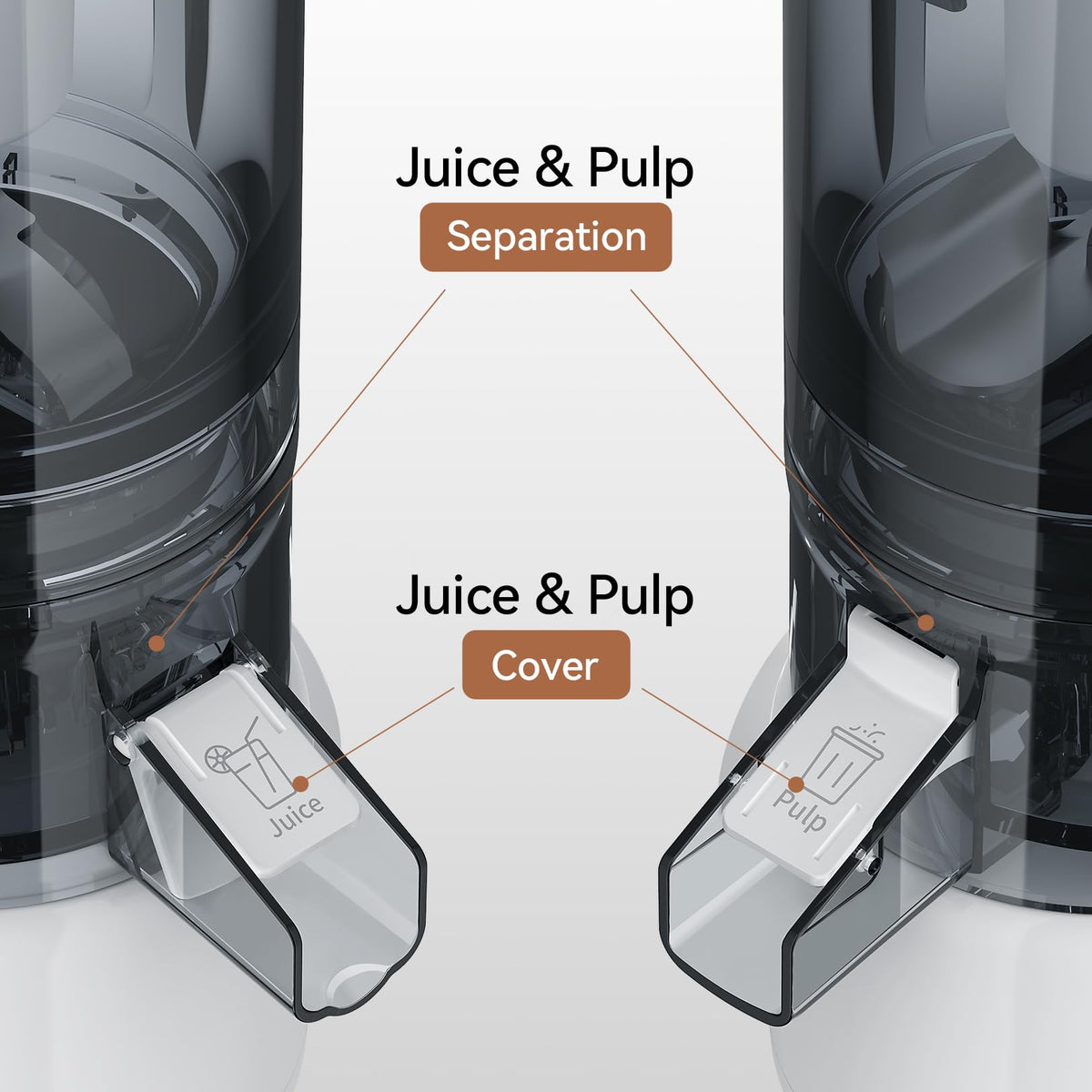KITCHTREE anti-drip cover prevents spills during juicing.
