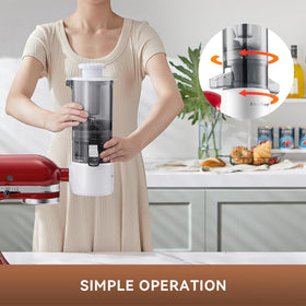 KITCHTREE juicer attachment integrates seamlessly with KitchenAid stand mixer.
