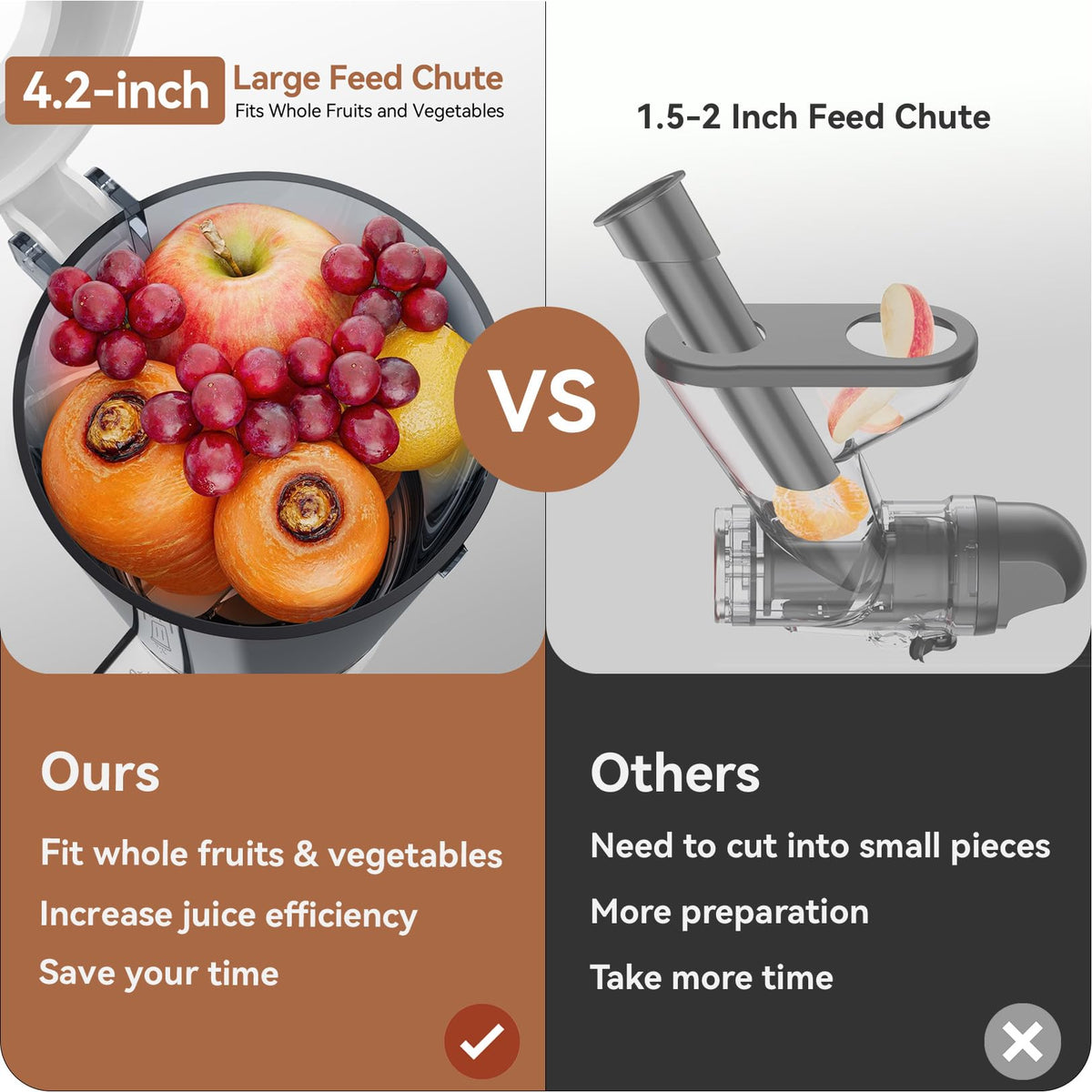 KITCHTREE juicer attachment shows corrosion-resistant auger for freshness.