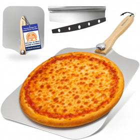 KITCHUS MOON 16-inch pizza peel for easy large pizza transfer.