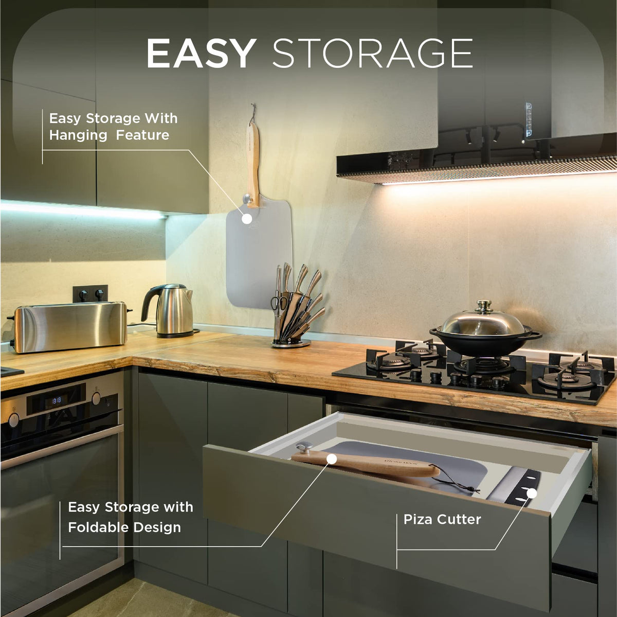 KITCHUS MOON foldable design saves counter space.