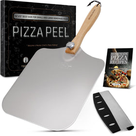 KITCHUS MOON folding-handle pizza peel for compact storage.