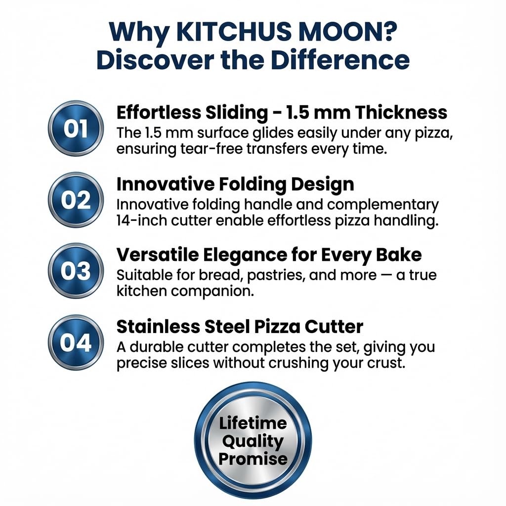 KITCHUS MOON oak wood handle stays cool to touch.