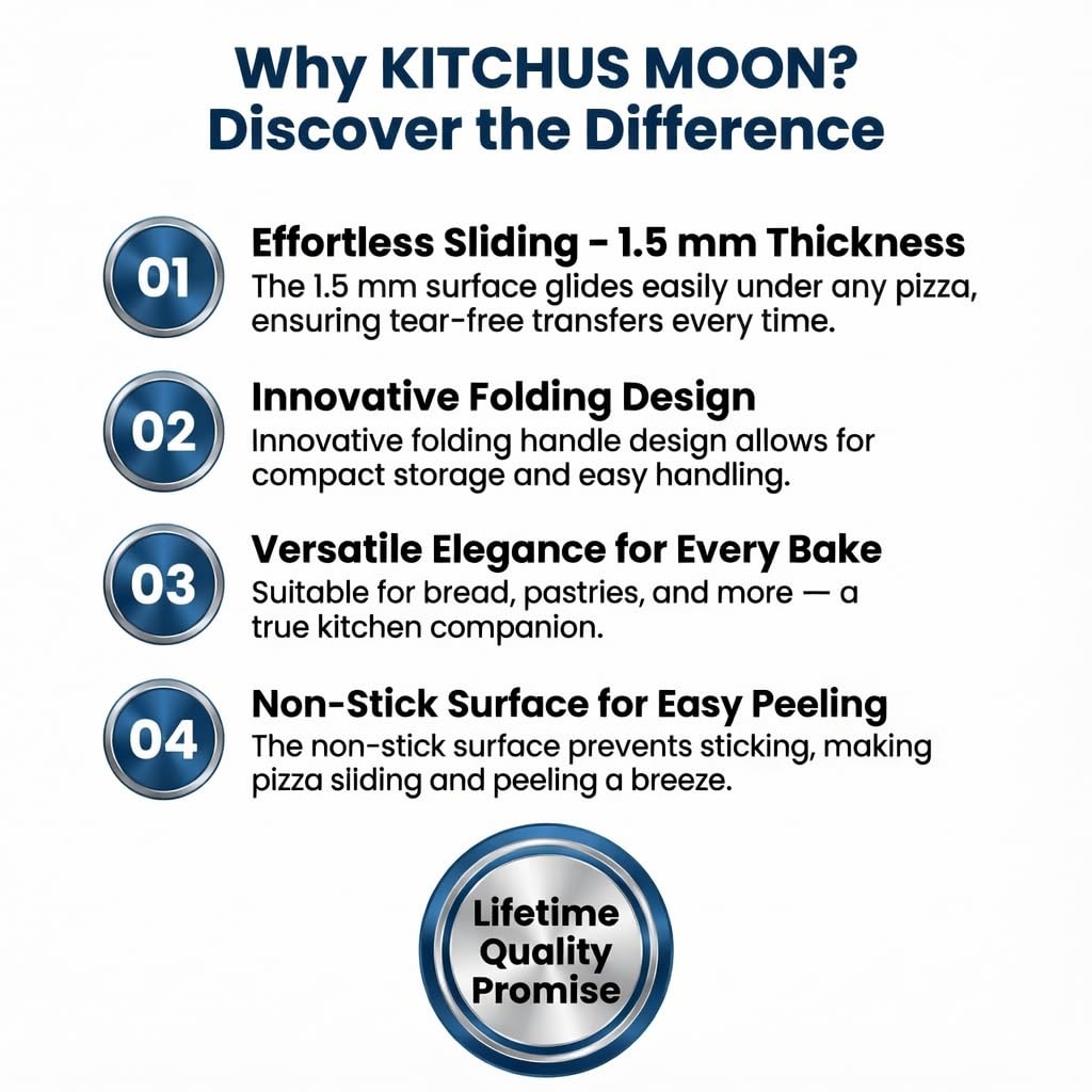 KITCHUS MOON natural oak wood handle stays cool and safe