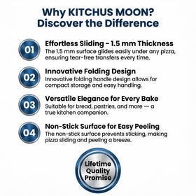 KITCHUS MOON natural oak wood handle stays cool and safe
