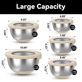 KITEISCAT bowls with non-slip bases for stable mixing on countertops