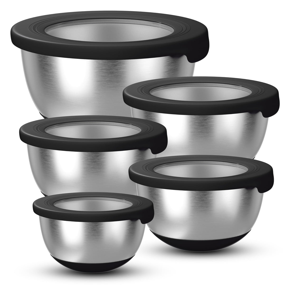 KITEISCAT stainless bowls with airtight lids for outdoor dining