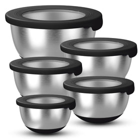 KITEISCAT stainless bowls with airtight lids for outdoor dining