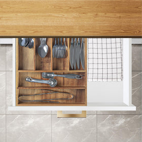 KITEISCAT stylish acacia wood adds warmth to kitchen storage.
