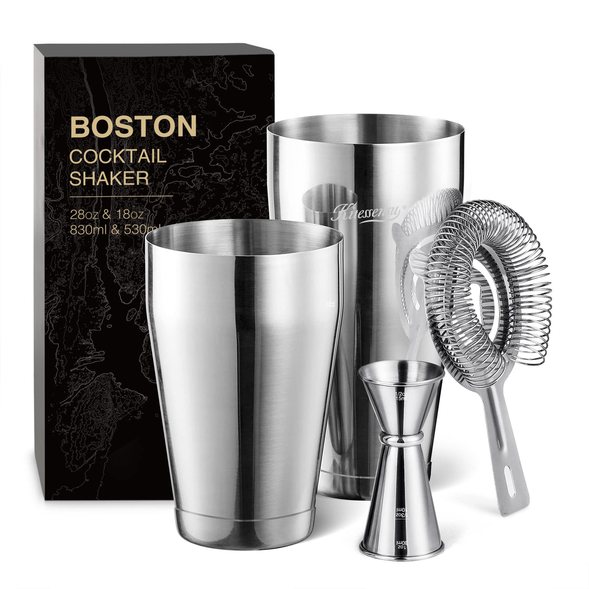Kitessensu Boston shaker 18oz for crafting precise cocktails at home