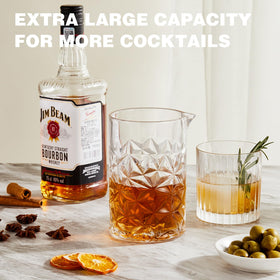 KITESSENSU crystal mixing glass with gapless construction for smooth, quiet mixing.