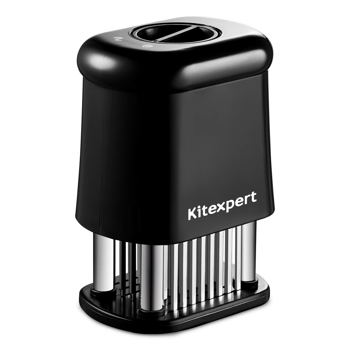 KITEXPERT meat tenderizer close-up showing 56 blades for quick tenderizing