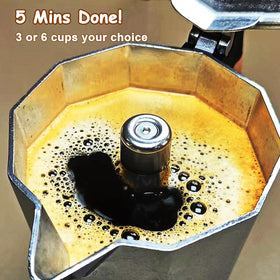 KITfanz 6-cup espresso setup for sharing moka coffee