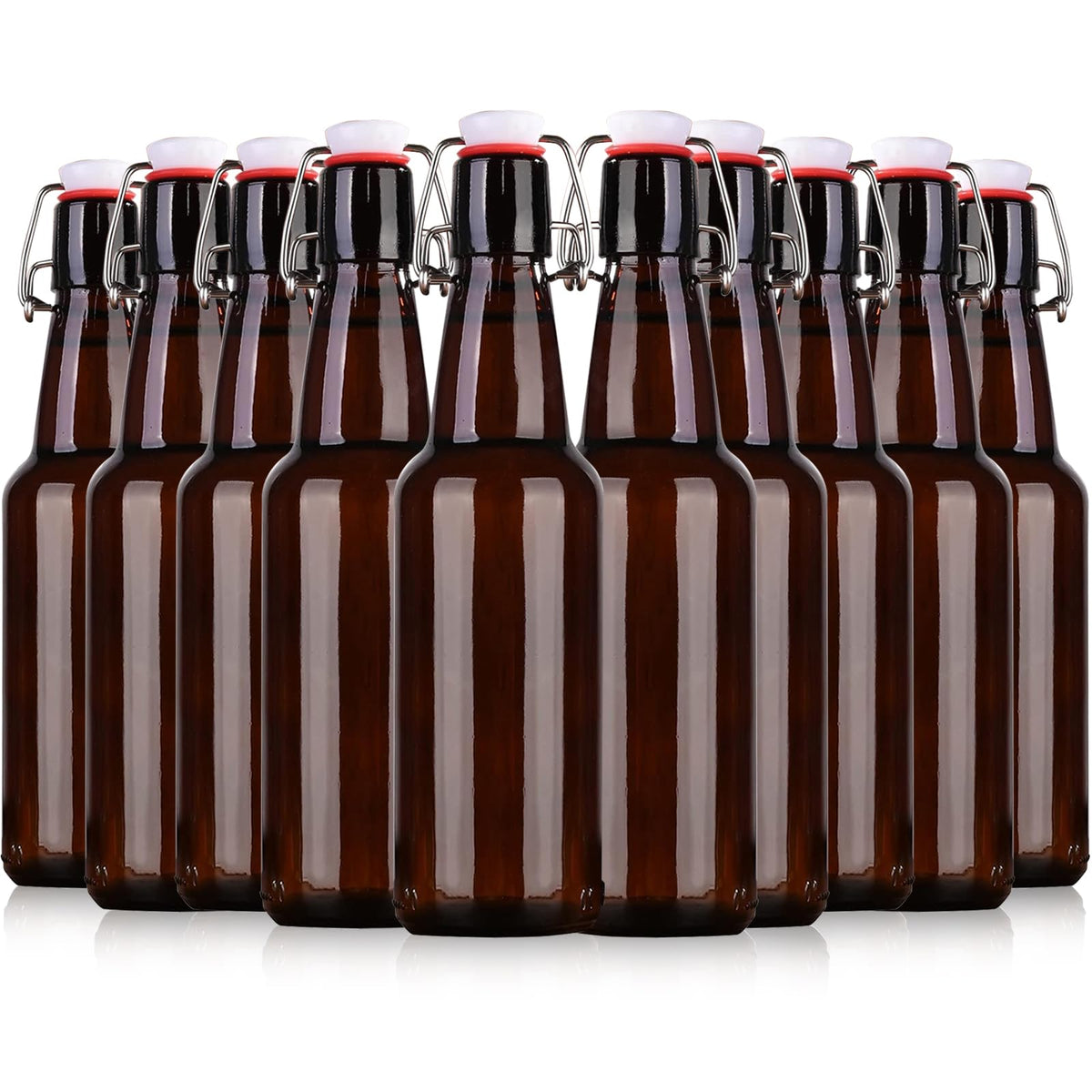 KITGLASCUP amber swing-top bottle for homebrew with airtight seal.