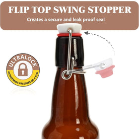 KITGLASCUP amber glass bottle ideal for kombucha and kefir, blocks light.