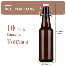 KITGLASCUP amber swing-top bottle storing vanilla extract with secure closure.