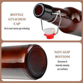 KITGLASCUP amber bottle designed for beverages and water with easy pour.