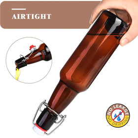 KITGLASCUP durable swing-top glass bottle keeps oils and vinegars fresh.