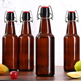 KITGLASCUP reusable amber bottle for long-term storage and fermentation.