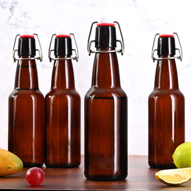 KITGLASCUP bottles in a kitchen setting for home brewing.