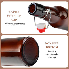 KITGLASCUP silicone funnel included for easy pouring into bottles.
