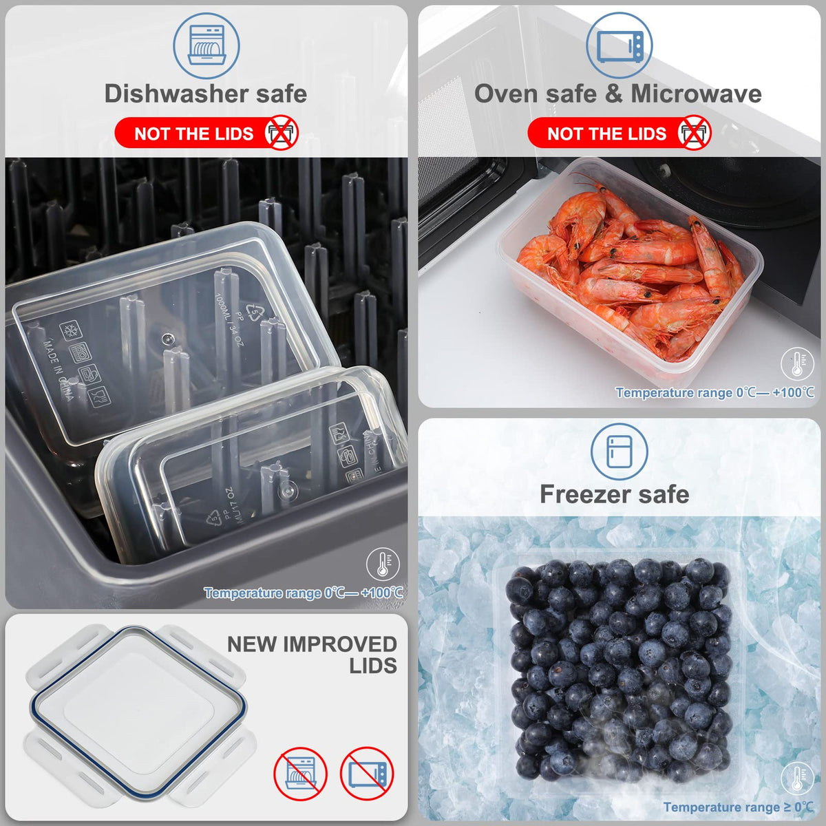 KITHELP airtight leakproof lids securely seal containers for transport.