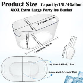 KITHELP clear acrylic ice bucket shows ice melt at a glance.