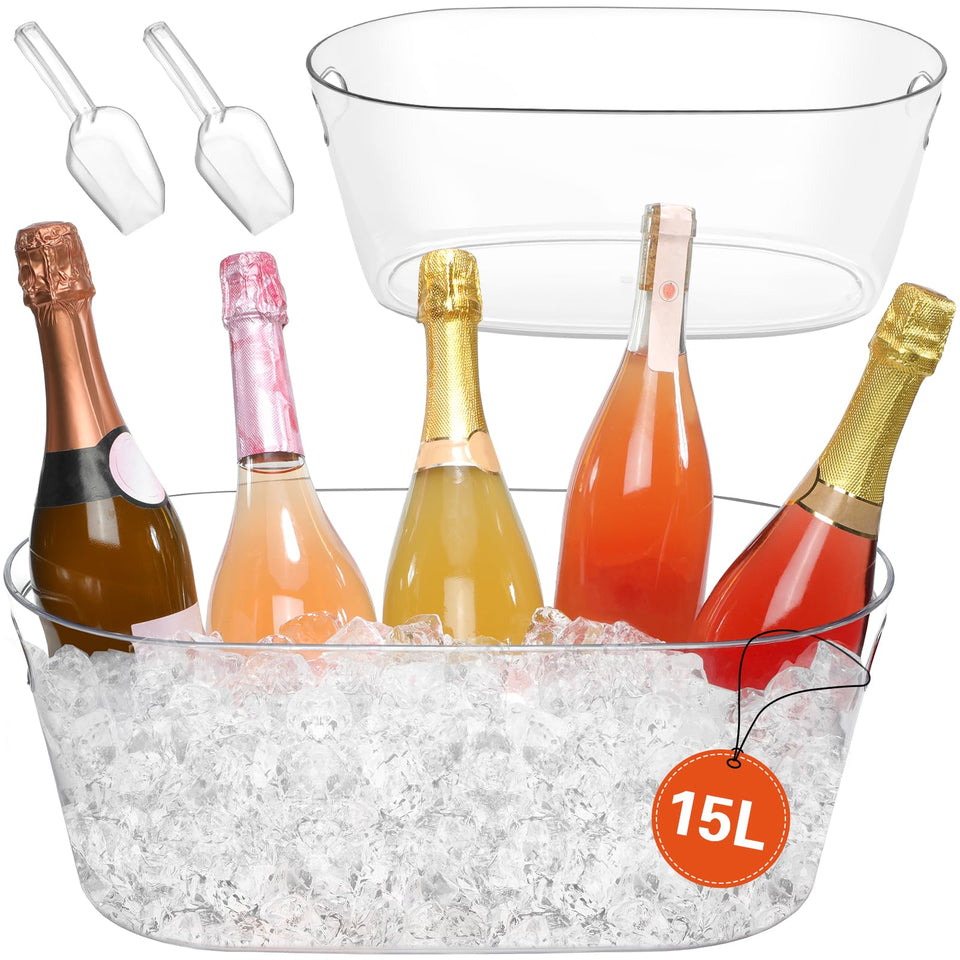 KITHELP 15L ice buckets 2-pack keeps drinks cool at parties.