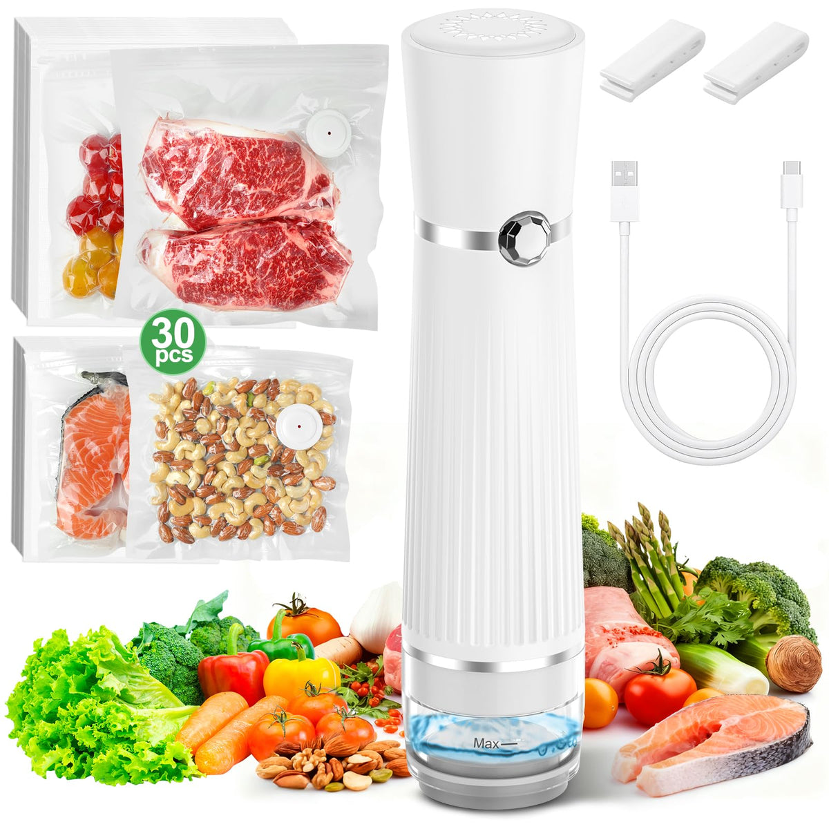 KITHELP Vacuum Sealer compact design for space-saving storage and quick sealing.