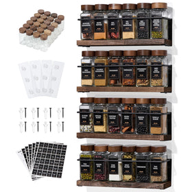 KitHero 4-tier wall mount spice rack on wall for organized pantry storage