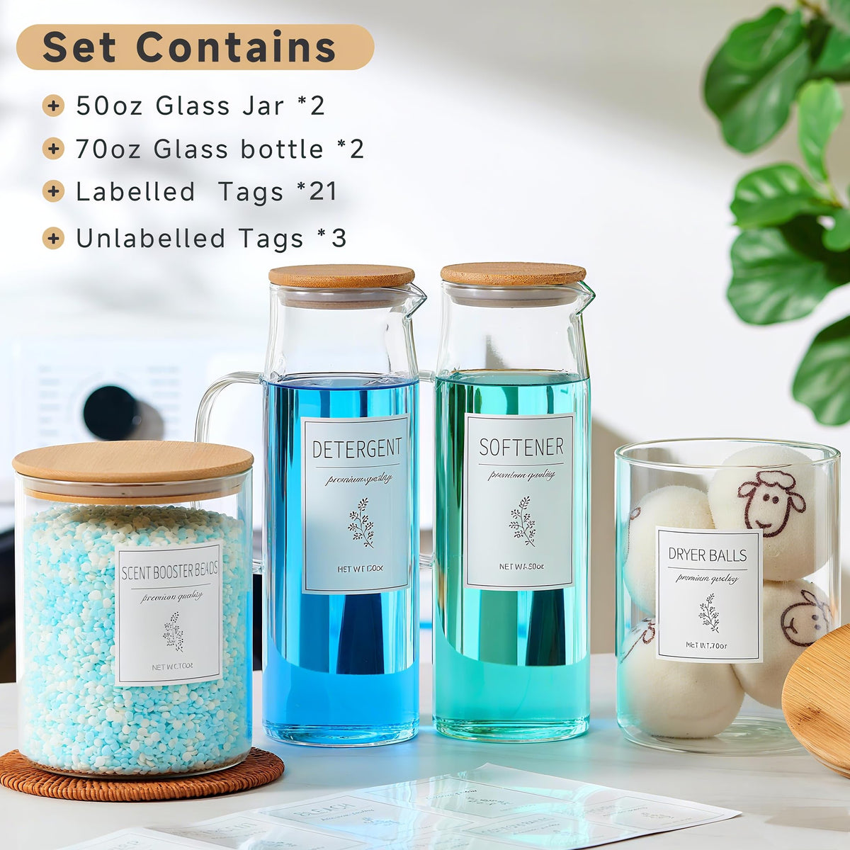 KitHero 50oz narrow-neck bottles for neat liquid detergents.