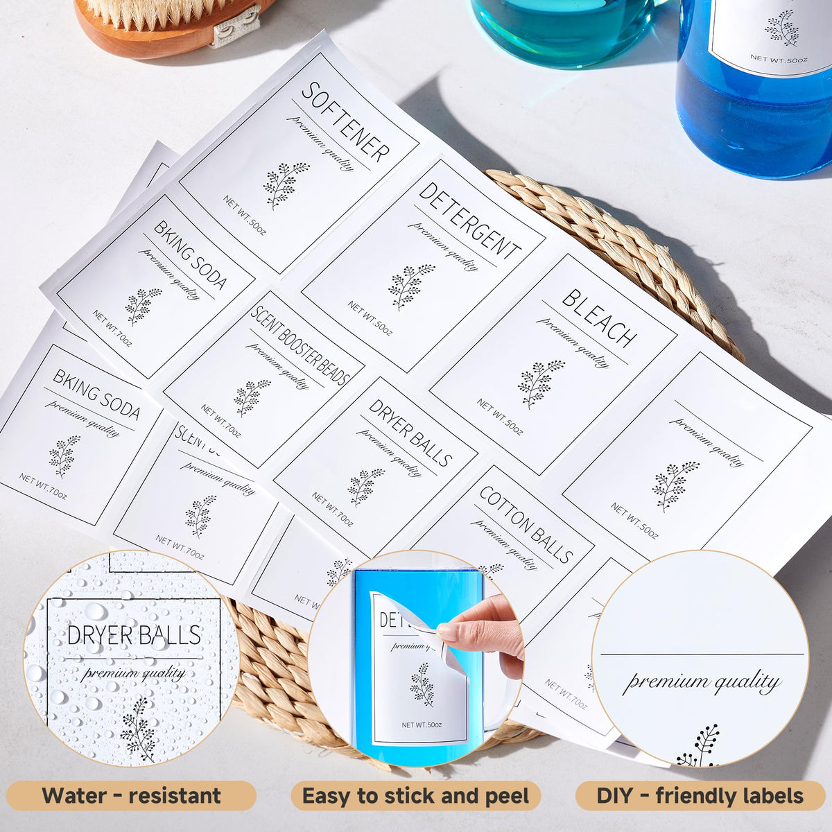 KitHero label sheets for customizable content markings.