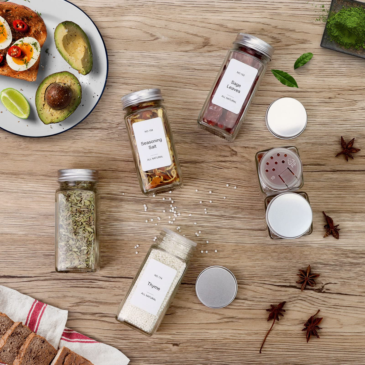 KitHero open-drawer spice display helps keep countertops tidy