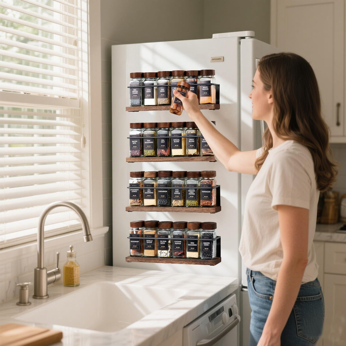 KitHero steel funnel helps fill jars neatly without mess on the counter.