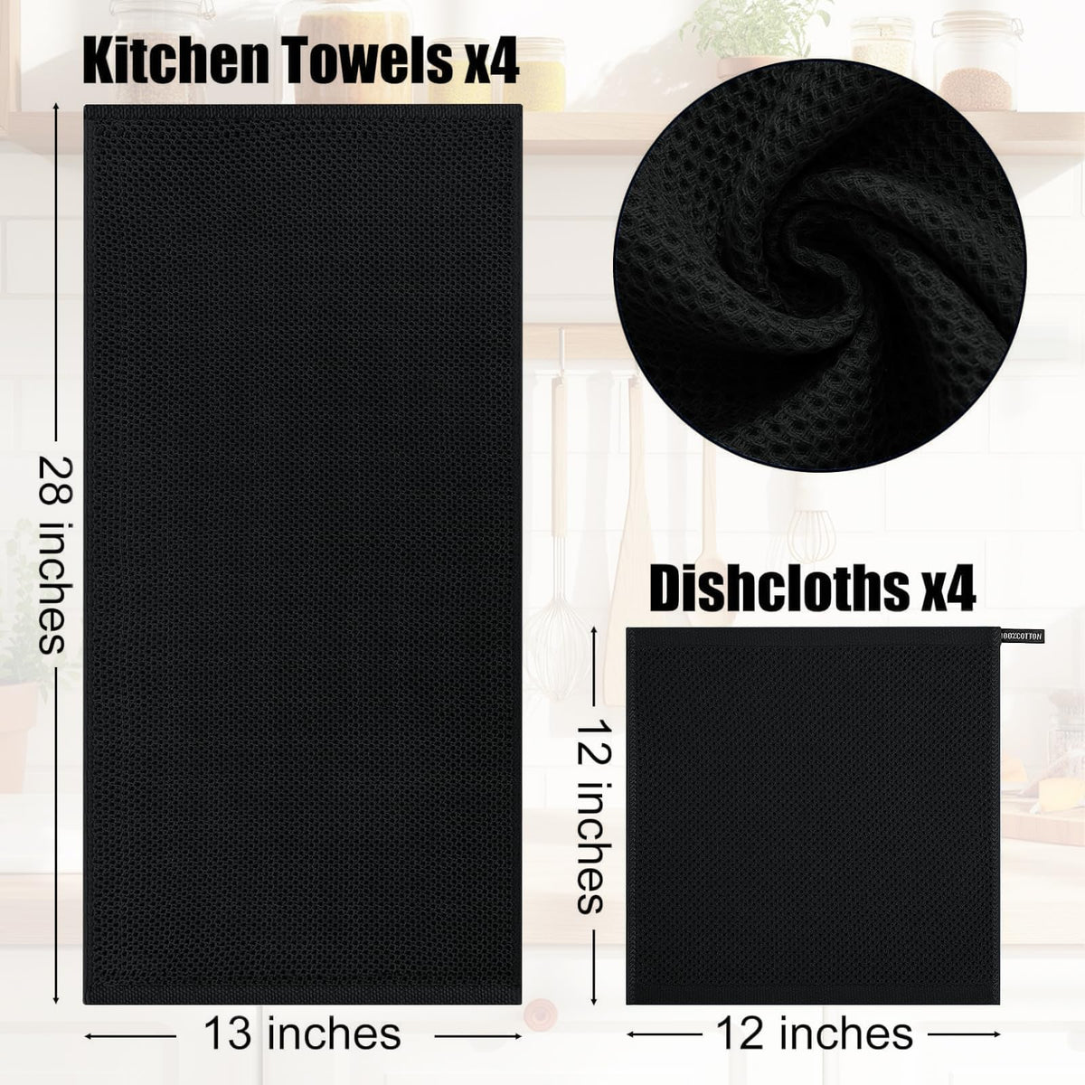 Kitinjoy 100% cotton fabric highlighting soft, durable use in the kitchen.