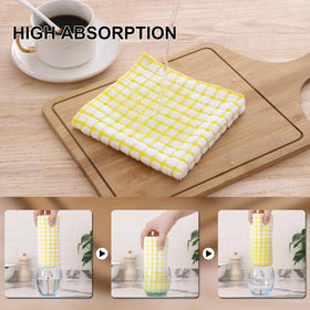 Kitinjoy cotton dishcloths with soft texture for gentle cookware handling.