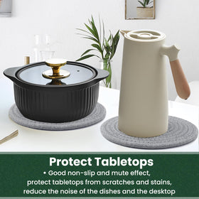 KITLAB trivet used as plant mat and decorative placemat for surfaces.