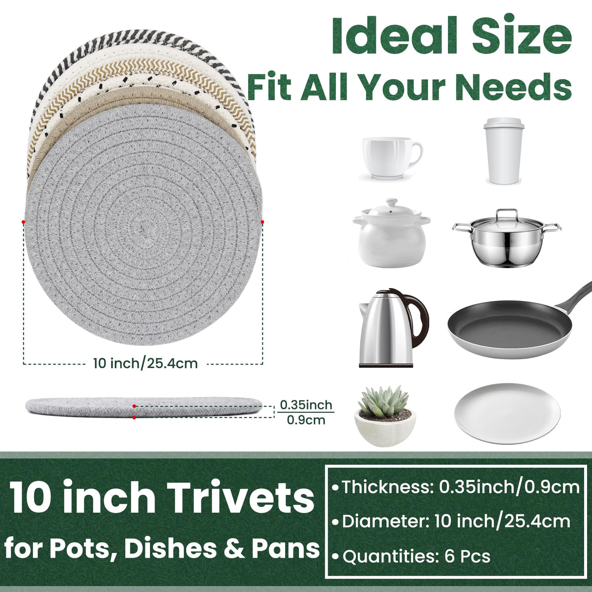 KITLAB 10 Inch Trivet beneath a pot protects counter from heat and spills.