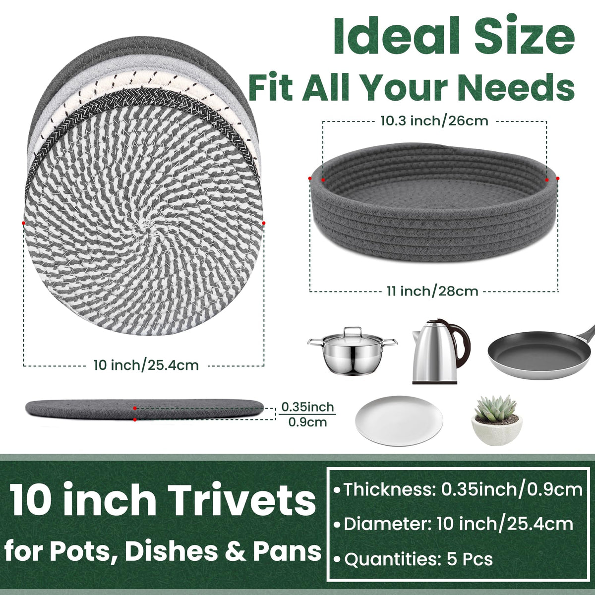KITLAB storage basket for trivets stores neatly