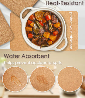 KITLAB rectangular cork trivet doubles as a placemat or decorative cork mat.