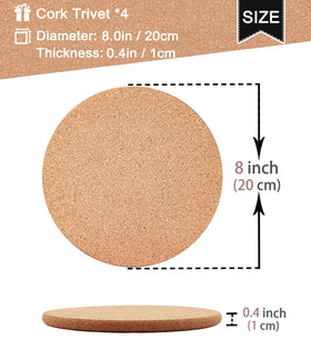 KITLAB four-pack cork trivets serve as placemats and coasters.