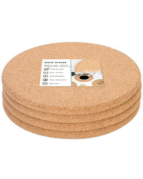KITLAB cork trivet protects tables from hot pots with natural cork texture.