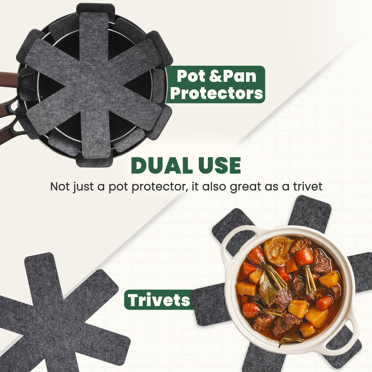 KITLAB protectors fit any cookware from small to large, with trimming to fit specific needs
