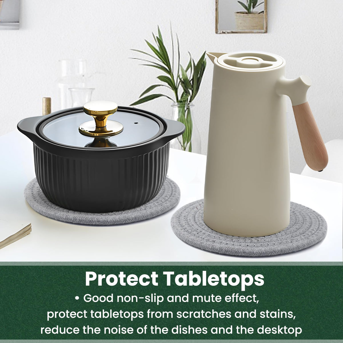 KITLAB kitchen decor setup using trivets for warmth and practical protection.