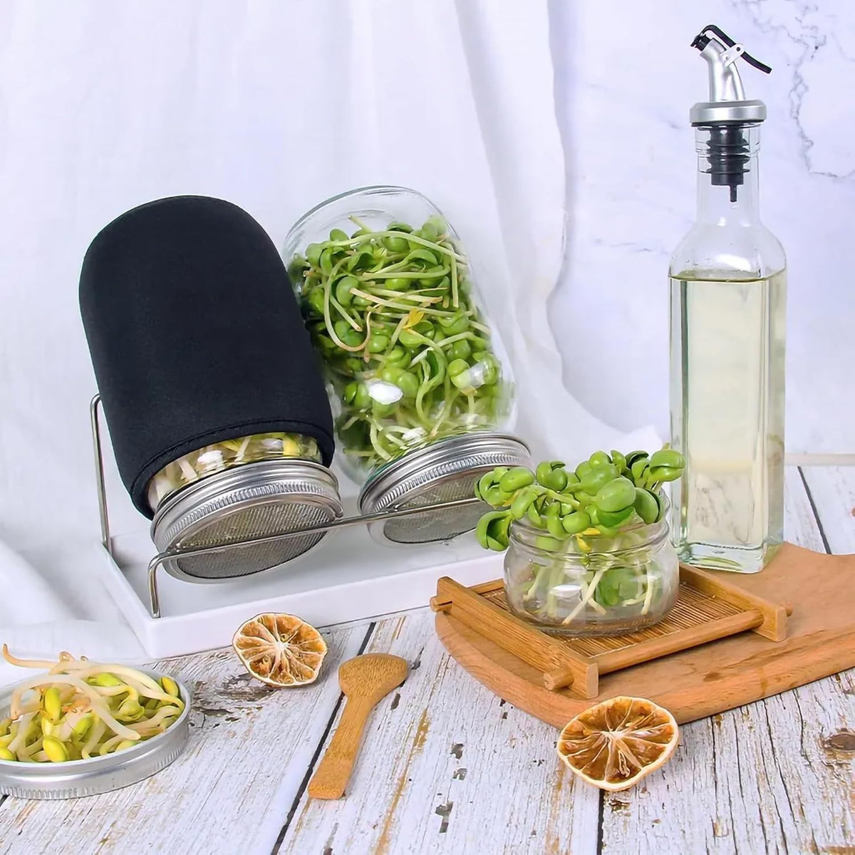 Kitmiido blackout sleeves shield sprouts from light for consistent growth.