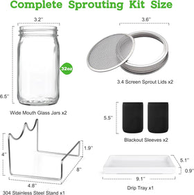 Kitmiido stainless-steel sprouter lid improves airflow for even sprouting.