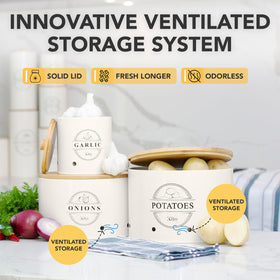 Kito LIVING wooden handles on canisters for easy moving